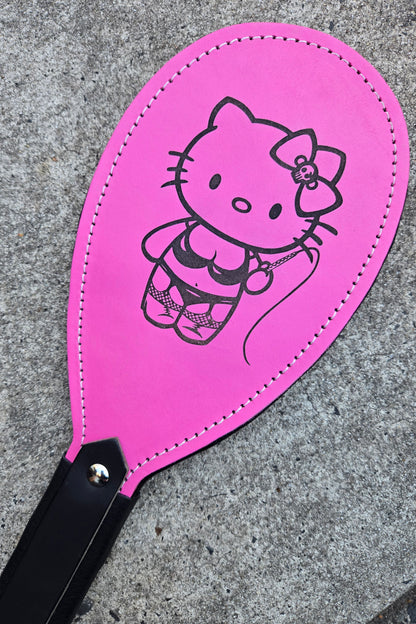 Round Padded Leather Paddle w. Print