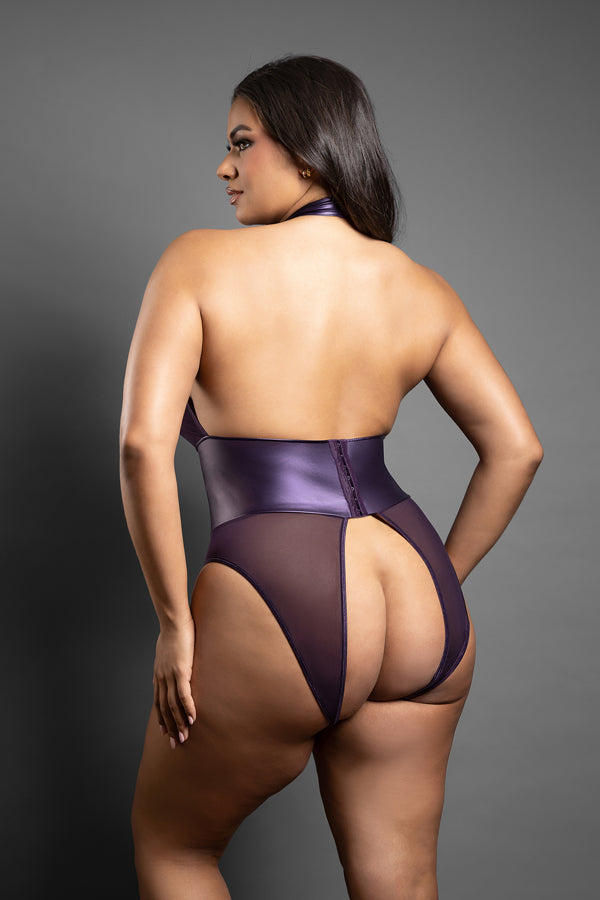 Fantasy Lingerie Open Lace-up Teddy & Blindfold