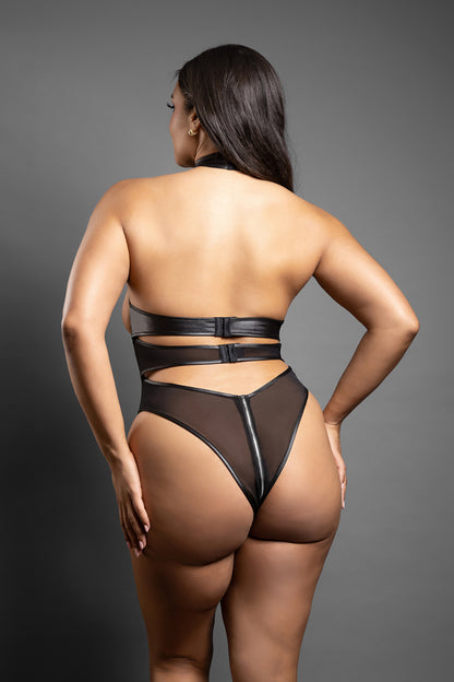 Fantasy Lingerie Cupless Zipper Teddy & One Pair of Pasties