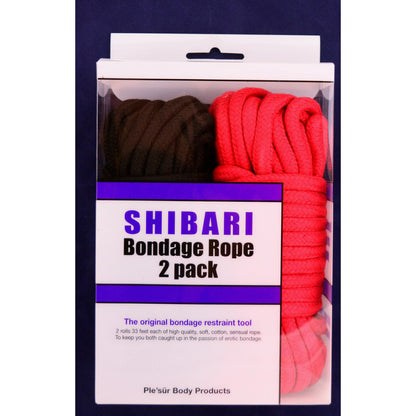The packaging for the black and red bundle of Shibari Soft Bondage Rope.