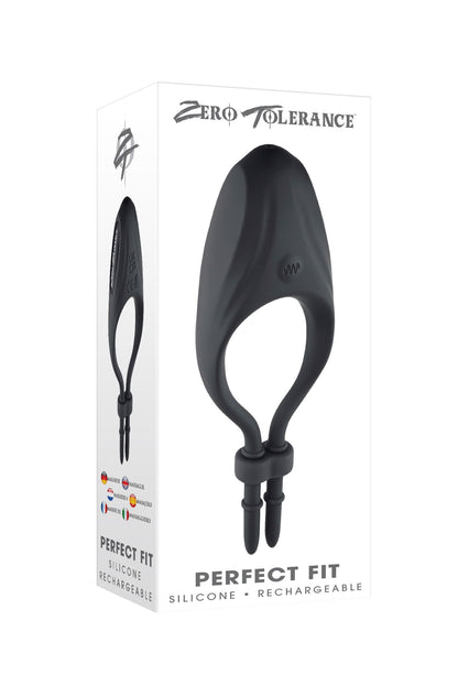 The packaging for the Perfect Fit Vibrating Cock Ring.
