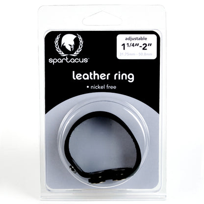 The Nickel Free 3 Snap Leather Cock Ring in its packaging.