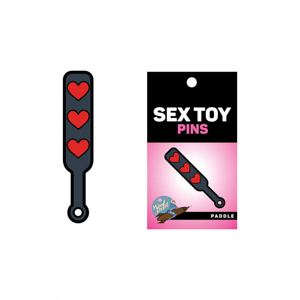 The Heart Paddle WoodRocket Sex Toy Pin.