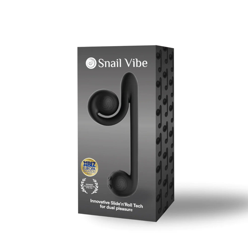 The packaging for the black Snail Vibe.