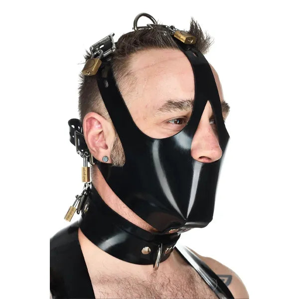 Heavy Rubber Locking Head Harness Muzzle