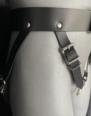 Black Leather Strap On
