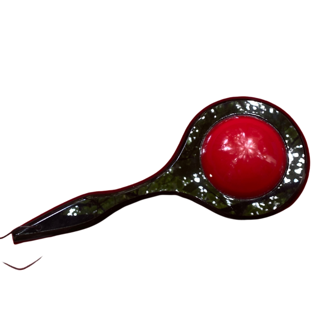 Bubble Inlay Side of the black and red Mirror Finish Round Bubble Paddle