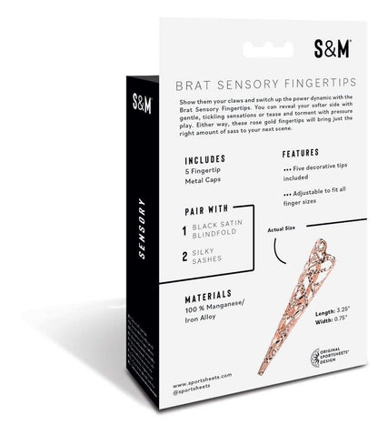 The back of the packaging for the Brat Sensory Fingertips.