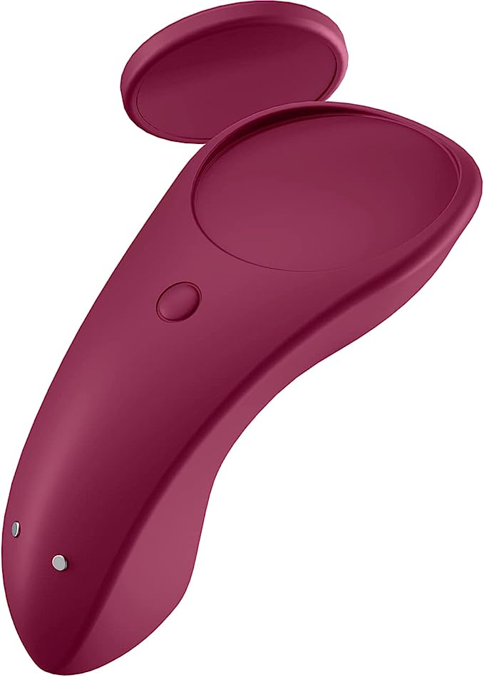 The Satisfyer Sexy Secret Panty Vibe with its magnet detached.