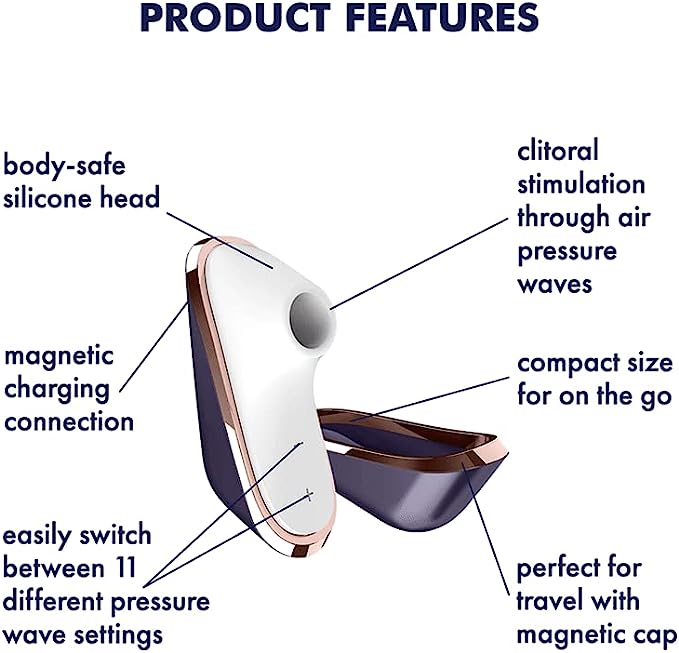 The product features of the Satisfyer Pro Traveler.