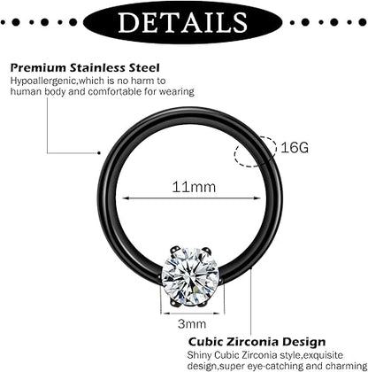 16 Gauge Assorted Septum Rings