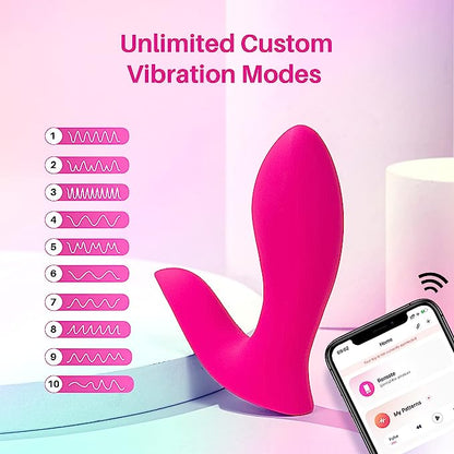 An illustration showing the unlimited custom vibrating modes of the Lovense Flexer.