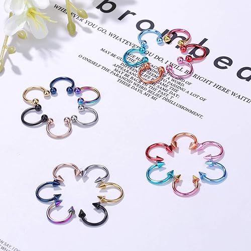 Colorful 16 Gauge Septum Rings