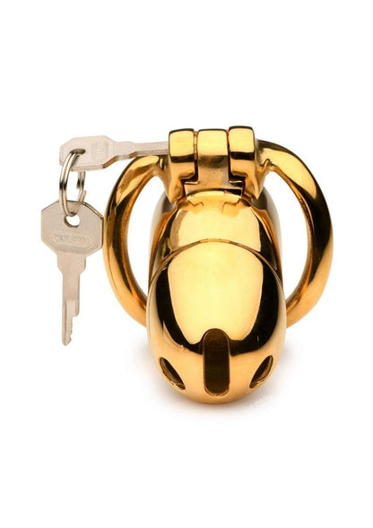 Midas 18K Gold-Plated Locking Chastity Cage