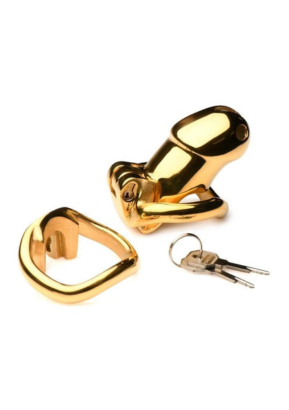 Midas 18K Gold-Plated Locking Chastity Cage