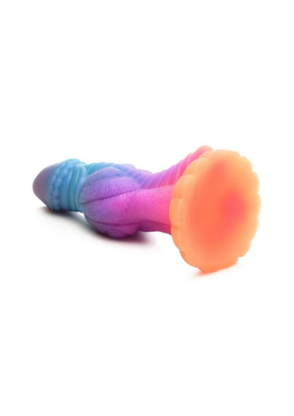 Creature Cocks Galactic Cock Alien Creature Glow in the Dark Silicone Dildo - Multicolor