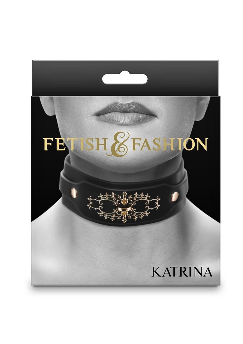 Fetish & Fashion Katrina Collar - Black/Gold