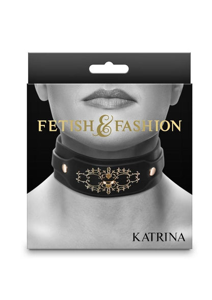 Fetish & Fashion Katrina Collar - Black/Gold