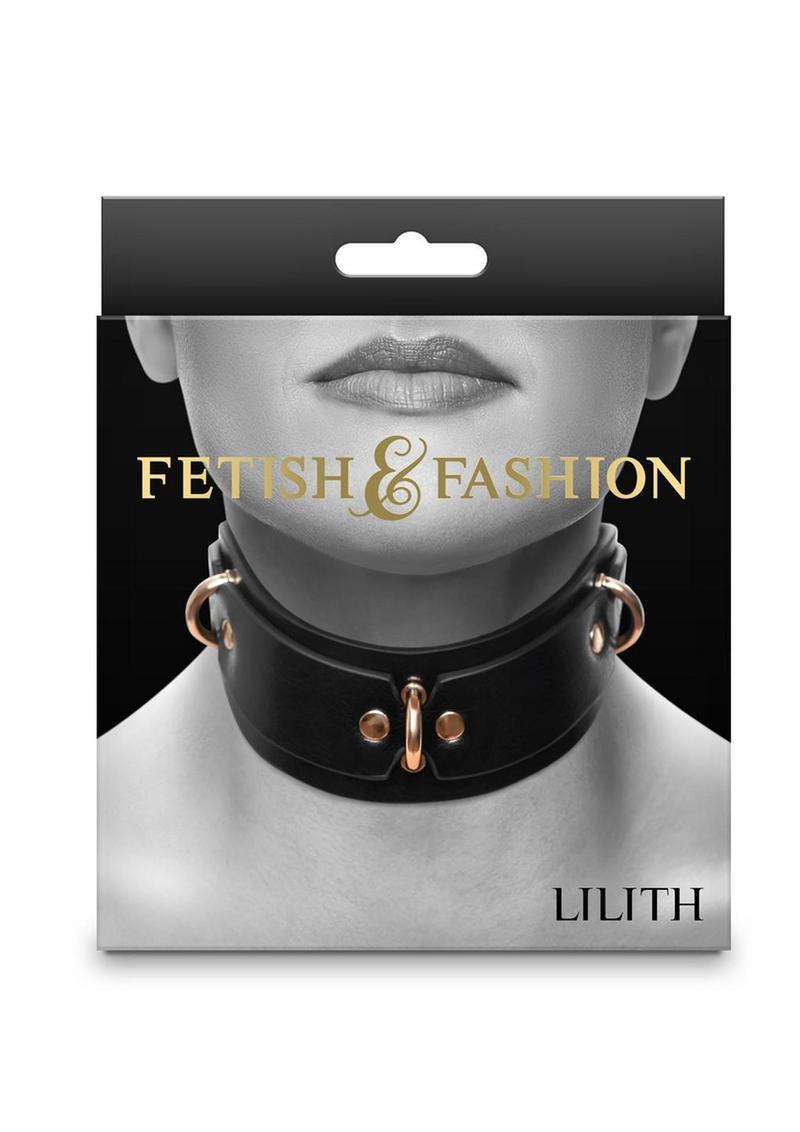 Fetish & Fashion Lillith Collar - Black/Gold