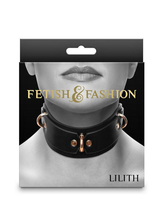 Fetish & Fashion Lillith Collar - Black/Gold