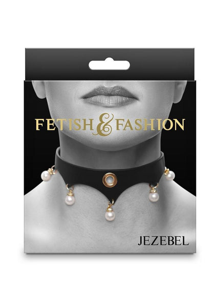 Fetish & Fashion Jezebel Collar - Black/Gold