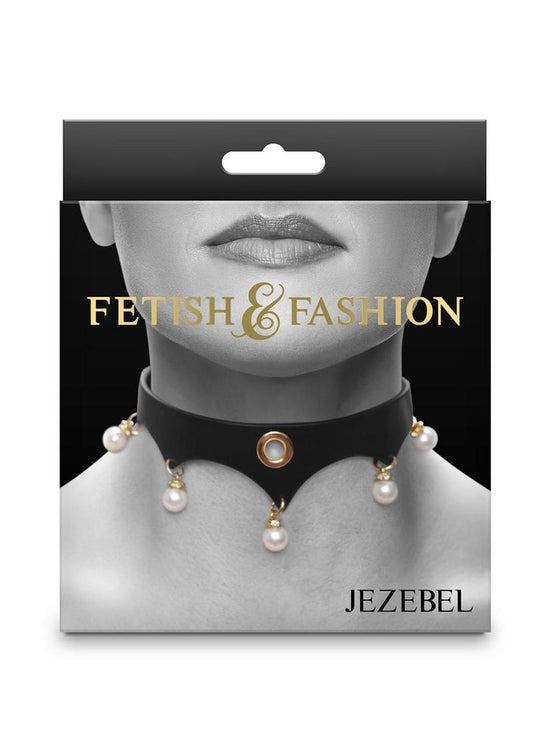 Fetish & Fashion Jezebel Collar - Black/Gold