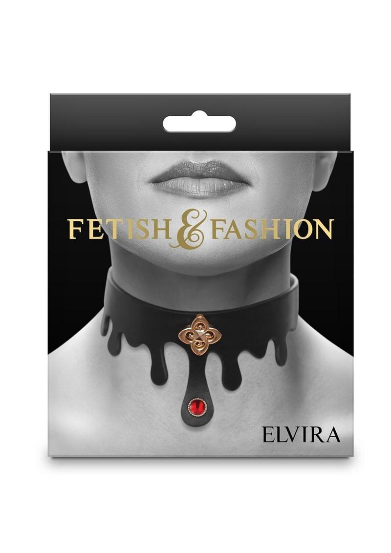 Fetish & Fashion Elvira Collar - Black/Gold