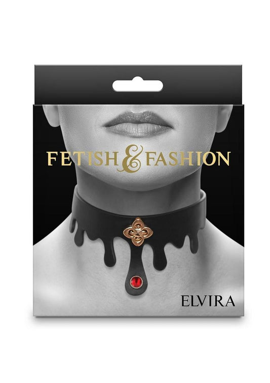Fetish & Fashion Elvira Collar - Black/Gold