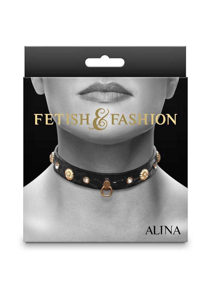 Fetish & Fashion Alina Collar - Black/Gold