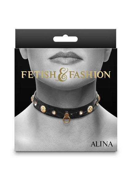 Fetish & Fashion Alina Collar - Black/Gold