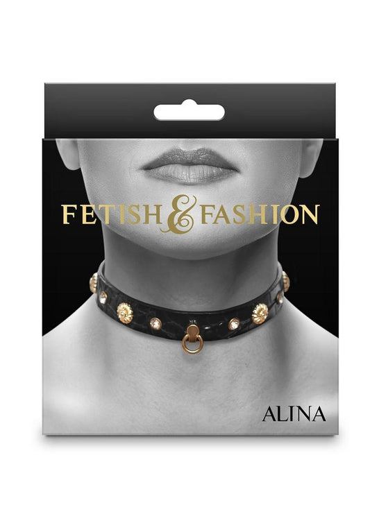 Fetish & Fashion Alina Collar - Black/Gold
