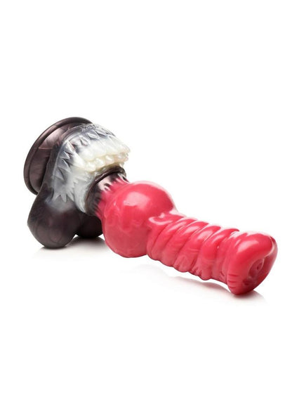 Creature Cocks Cujo Canine Silicone Dildo - Large - Red/Black