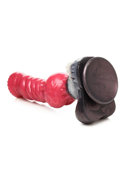 Creature Cocks Cujo Canine Silicone Dildo - Large - Red/Black