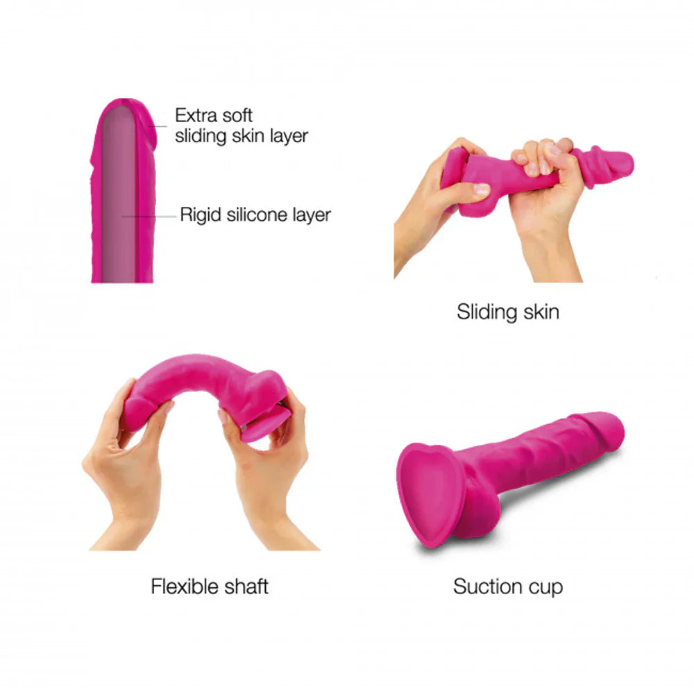 Strap-On-Me Realistic Collection Sliding Skin Dual-Density Silicone Dildo