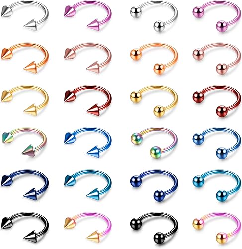Colorful 16 Gauge Septum Rings