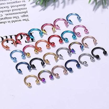 Colorful 16 Gauge Septum Rings
