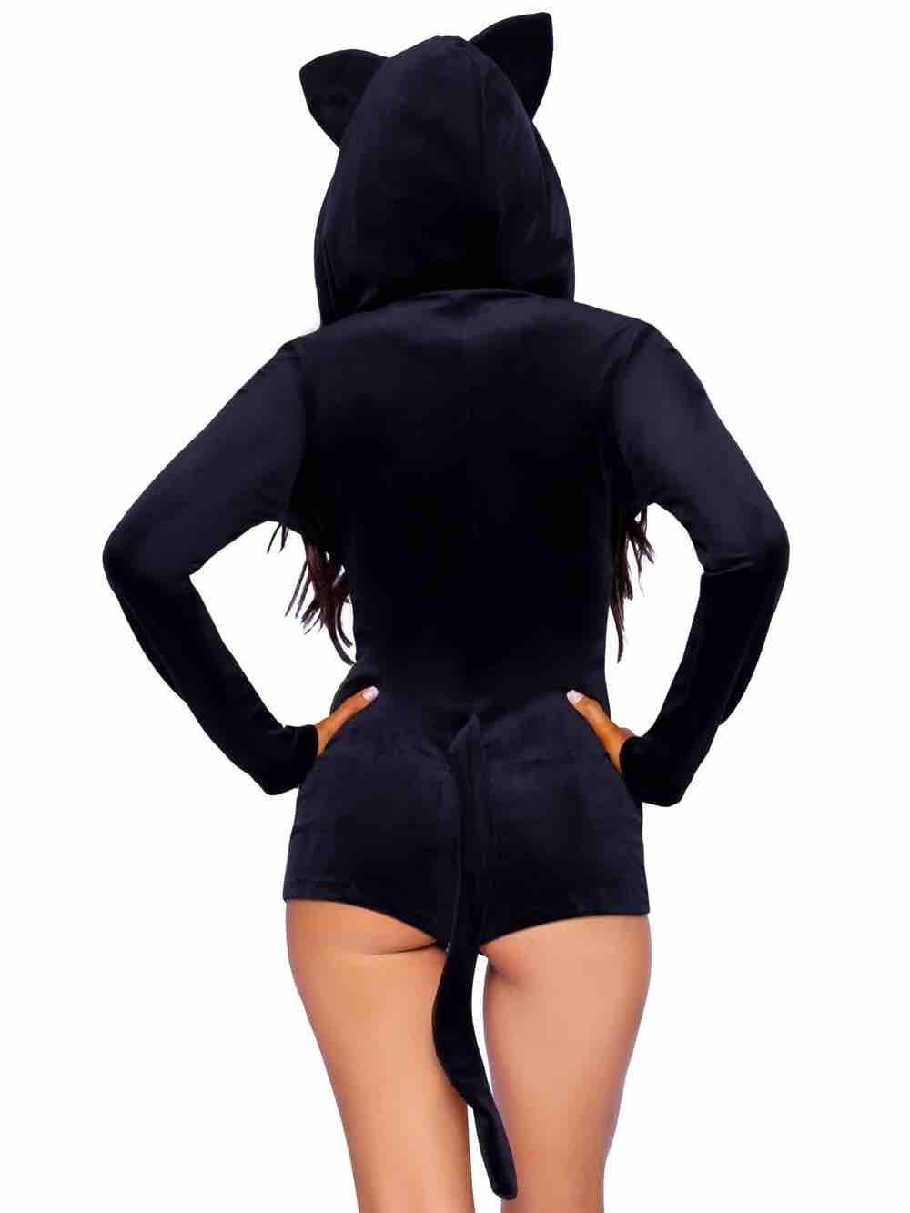 The Comfy Cat Onesie, on a model, rear view.