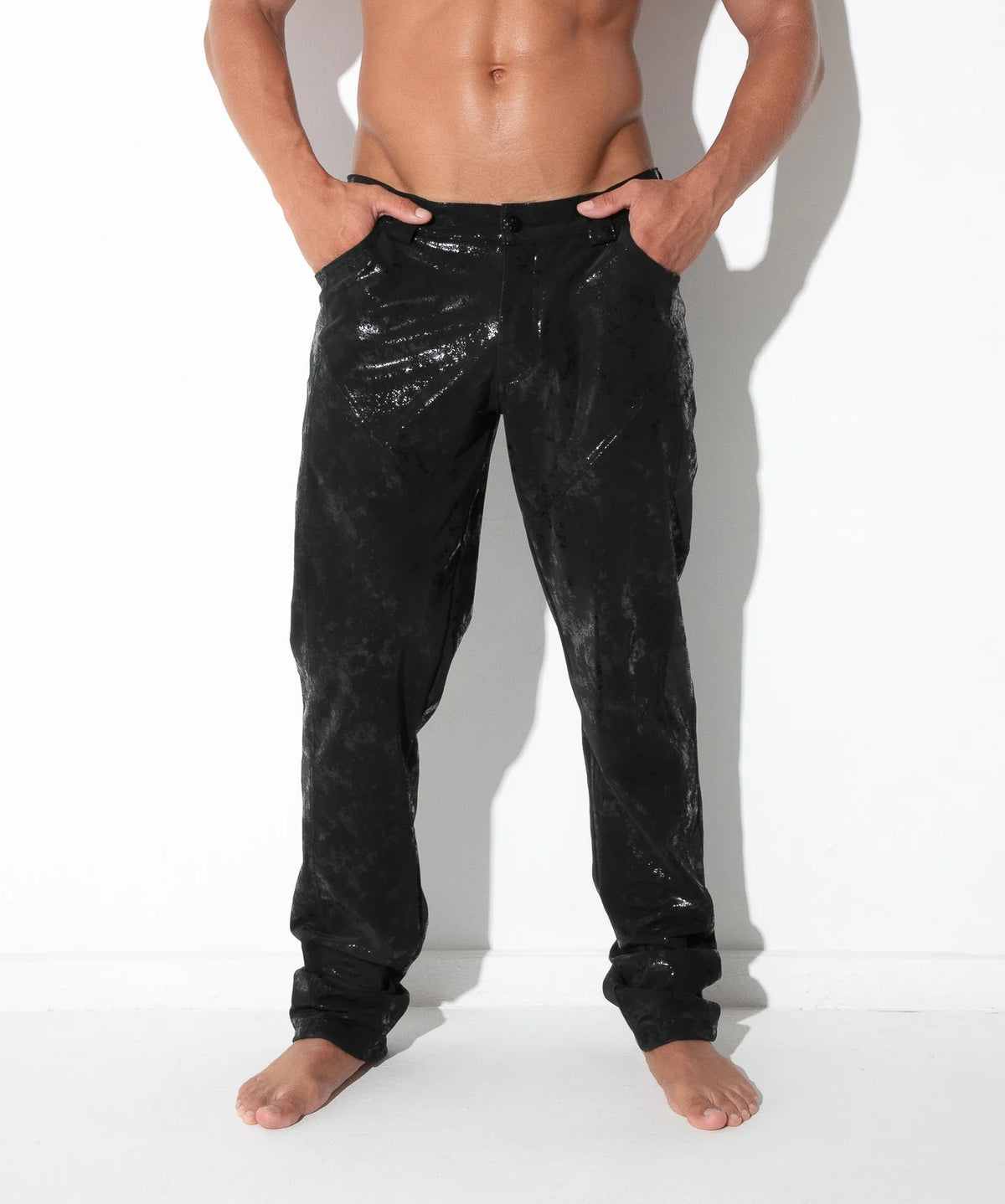 Vintage Leatherette 5 Pocket Pant Black