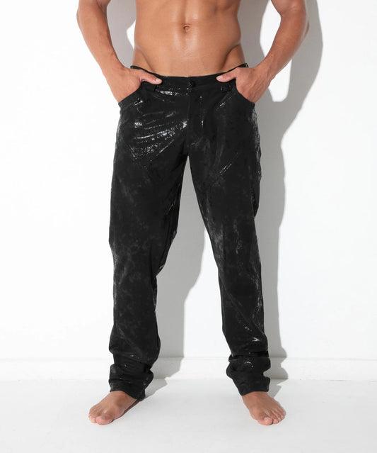 Vintage Leatherette 5 Pocket Pant Black