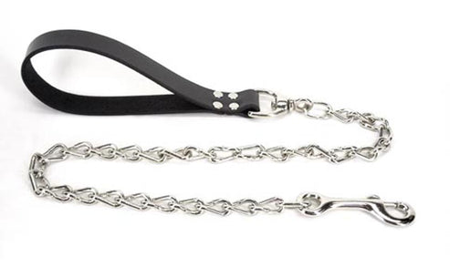 39" Classic Leather chain Leash