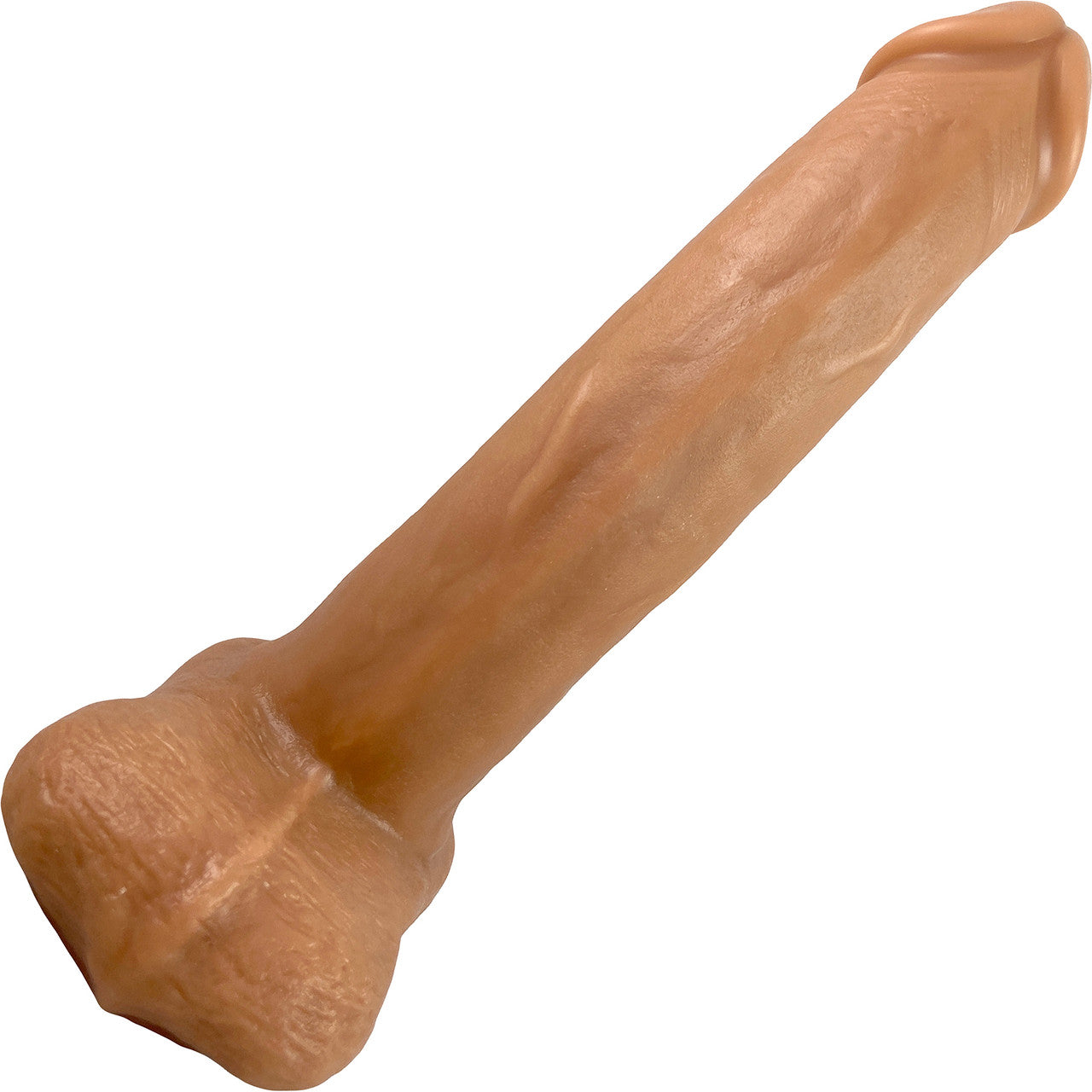 The underside of the Caramel Bandit Vixskin Dildo.