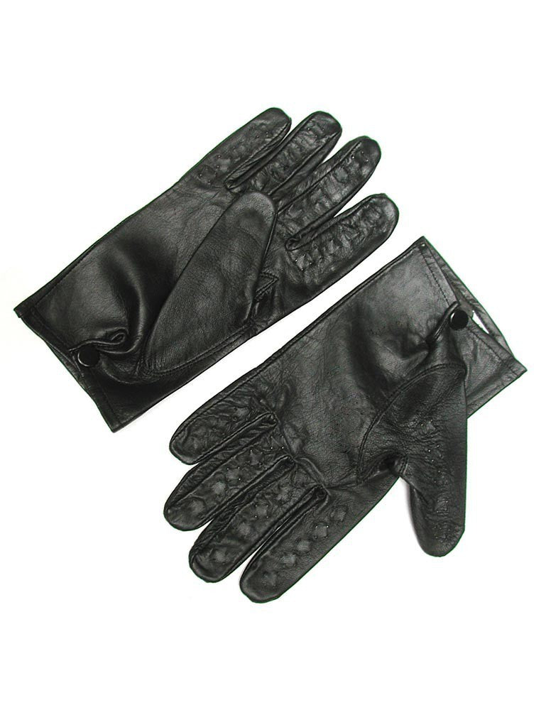 A pair of Vampire Gloves, palms up.
