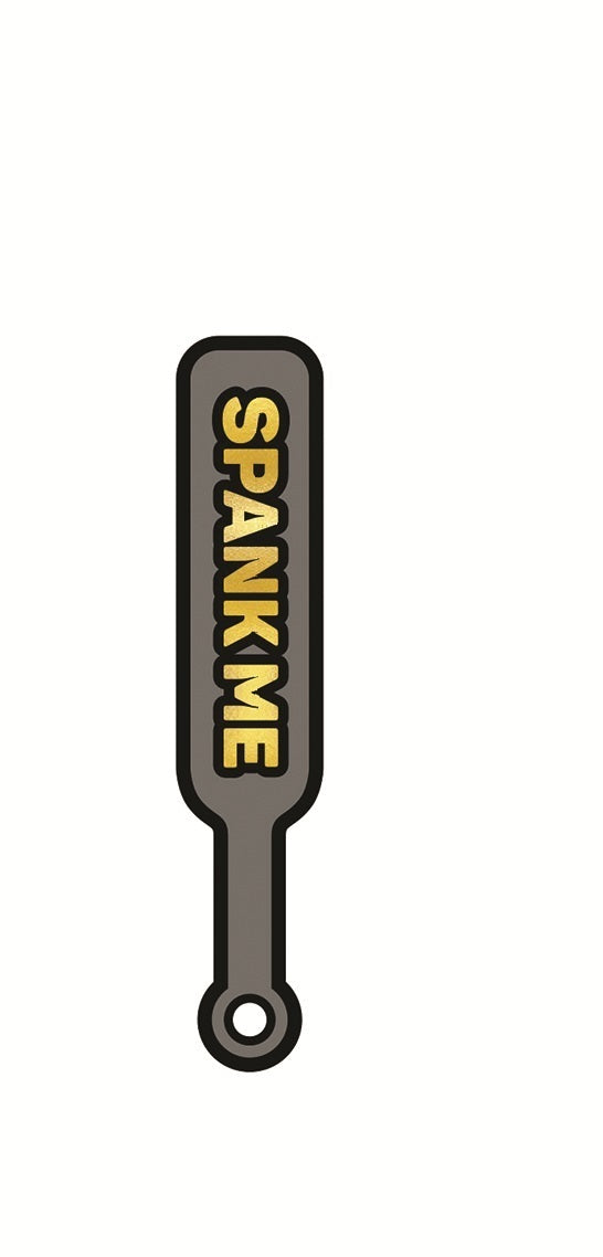 The Spank Me WoodRocket Sex Toy Pin.