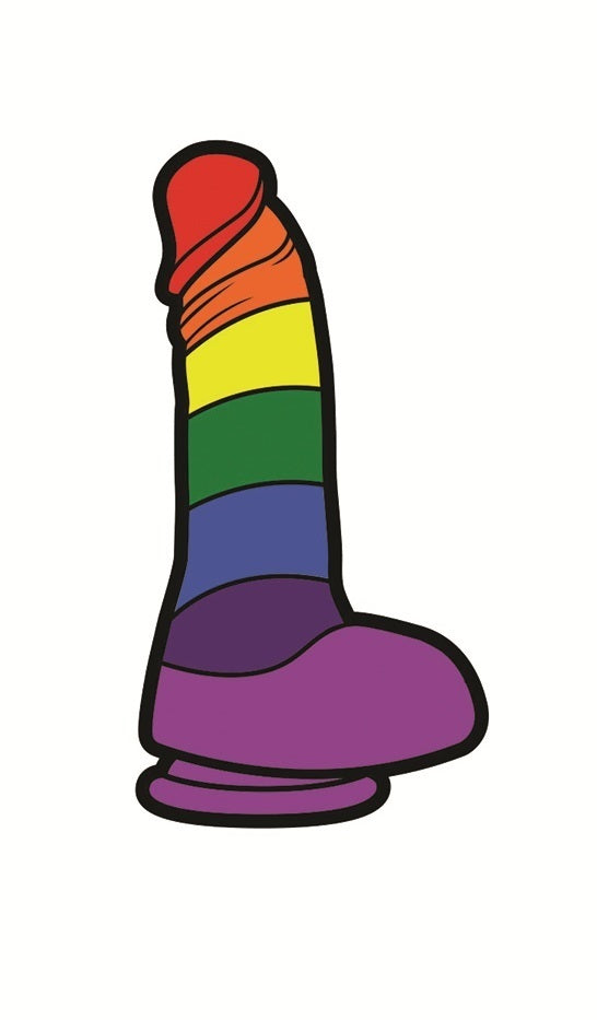 The Rainbow Dildo WoodRocket Sex Toy Pin.