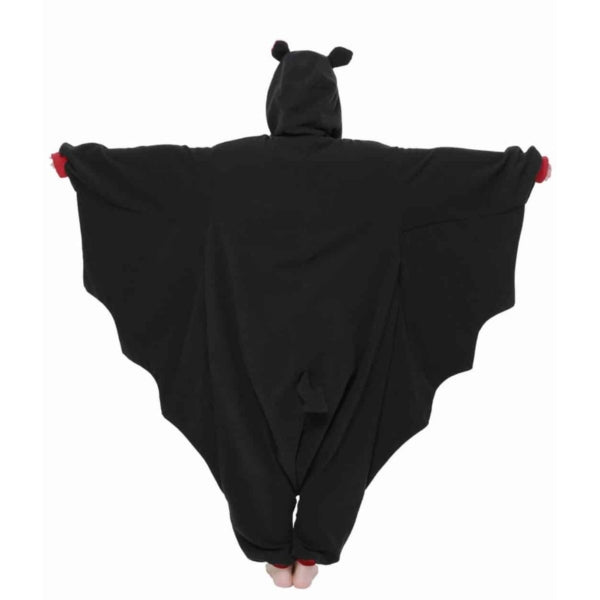 model wearing bat Kigurumi with arms extended