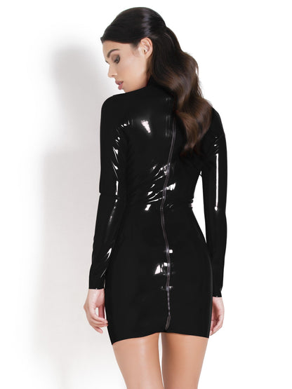Black Bedeviled Latex Dress