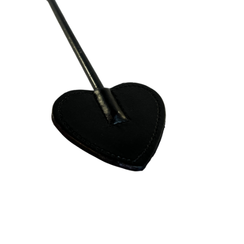 Black Rouge Leather Mini Heart Paddle Head.