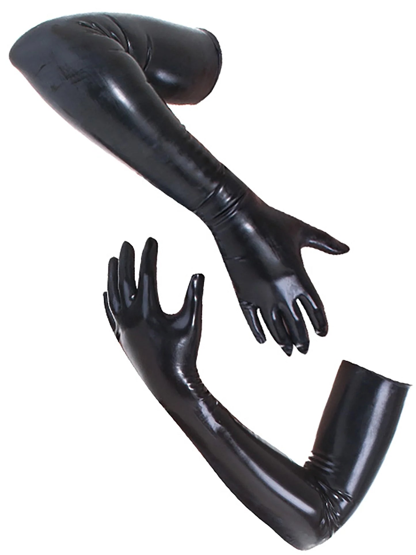 Black Moulded Shoulder Length Latex Gloves