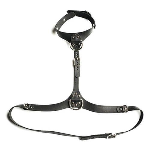 LEATHER COLLAR TO BELT HARNESS