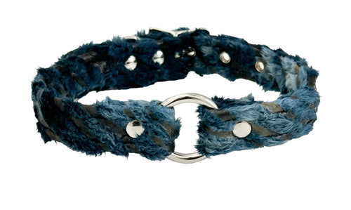 FURRY ZEBRA PRINT ZEBRA RING CHOKER